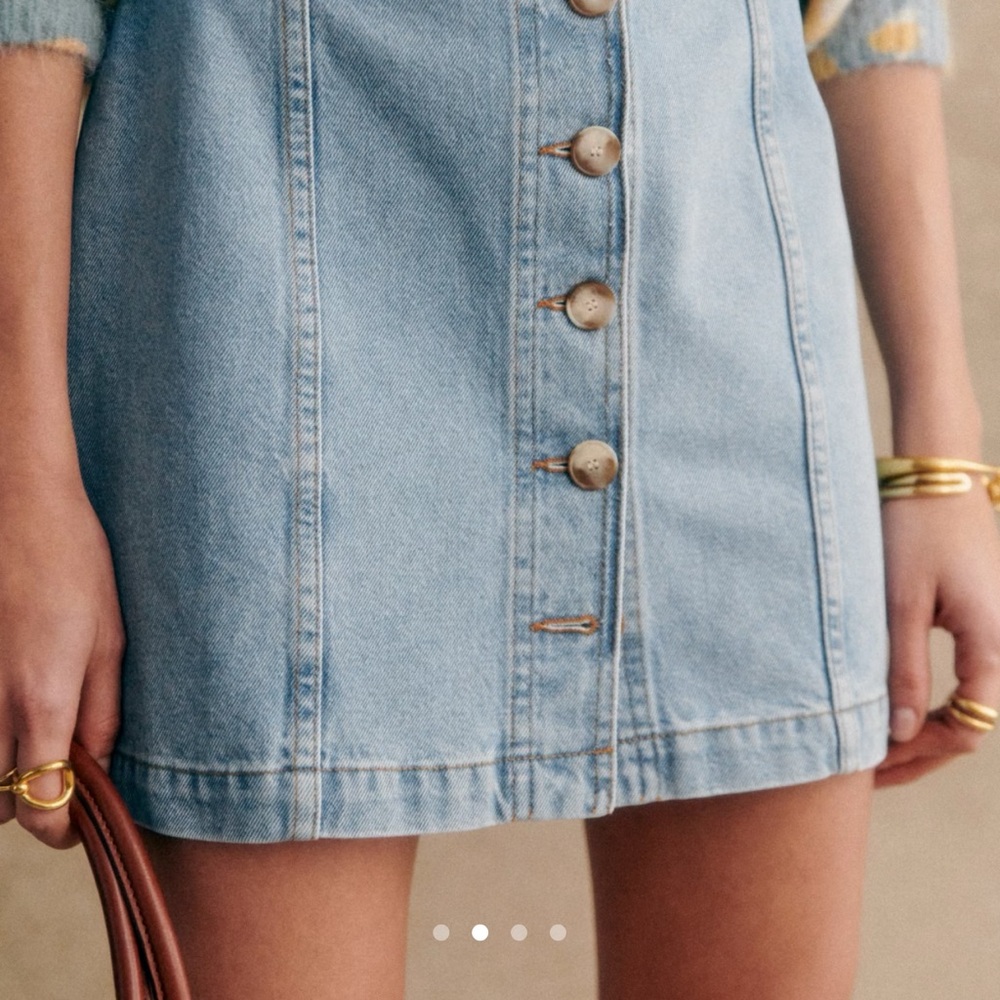 Sézane Light Blue Denim Skirt - Picture 2 of 6